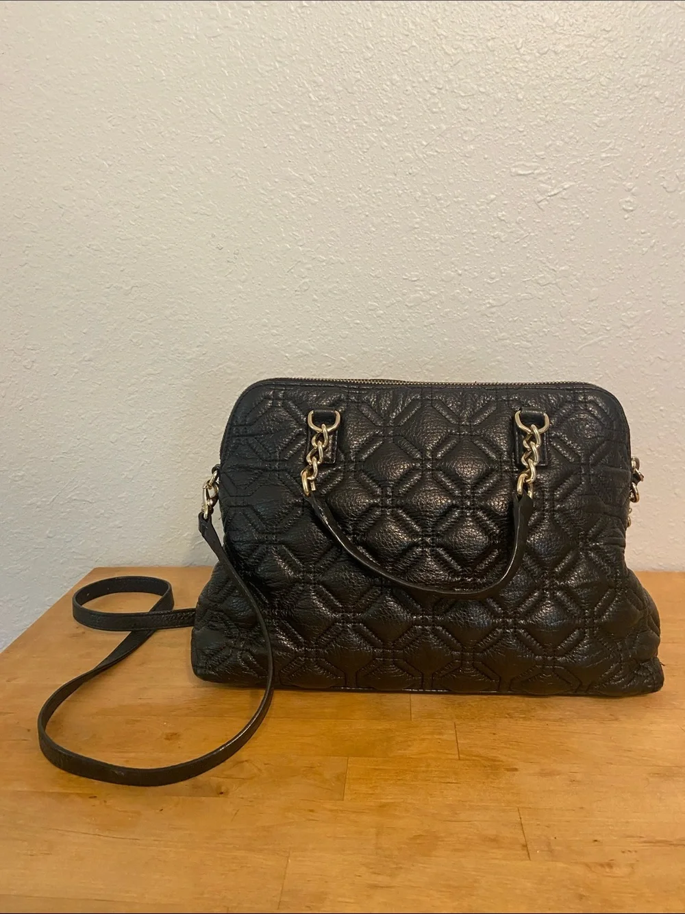 Kate Spade Black Small Rachelle Astor Court Quilted Bag